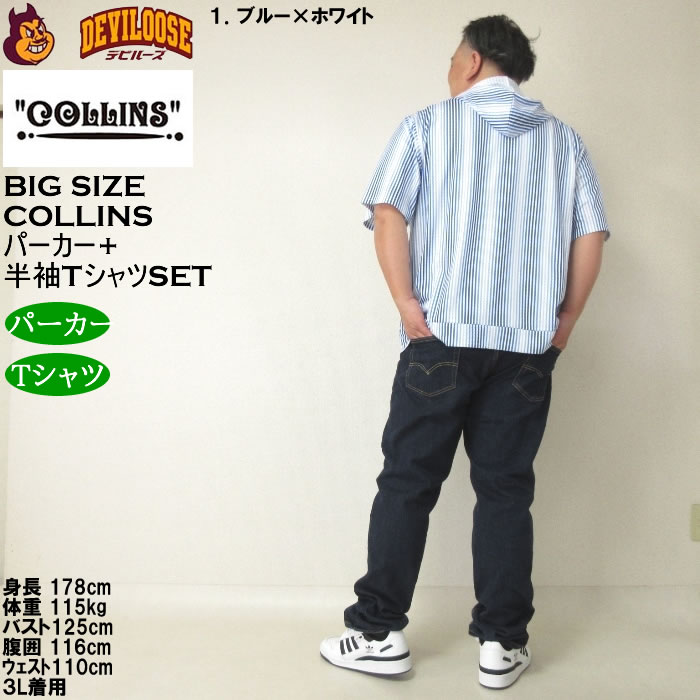 大きいサイズ メンズ セット販売 COLLINS メッシュグラデ