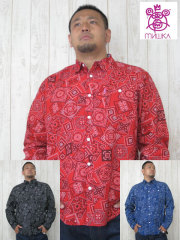(大きいサイズ)ＭＩＳＨＫＡ（ミシカ）「ＫＥＥＰ　ＷＡＴＣＨ　ＰＡＩＳＬＥＹ」長袖シャツ